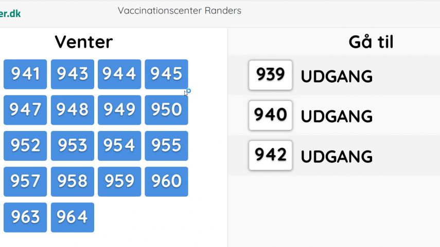 Kaldetavle til observation af borgere, der er blevet COVID-19 vaccineret